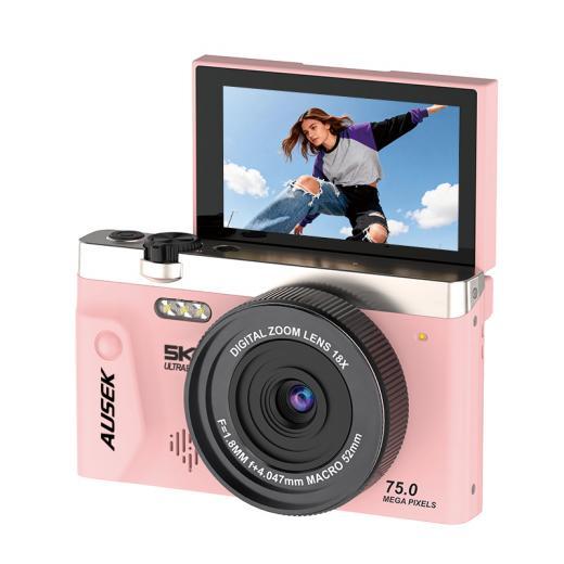 AC-WD610粉色5K翻转屏数码相机正面