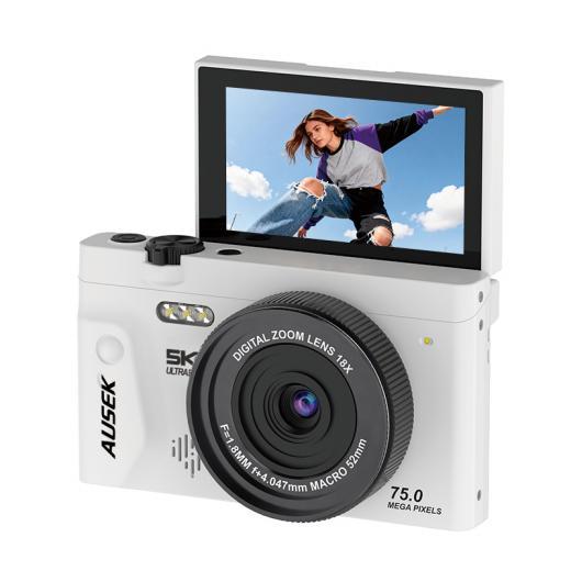 AC-WD610白色5K翻转屏数码相机正面